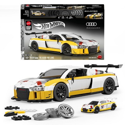 Mattel Brick Shop Hot Wheels ‘15 Audi R8 LMS Building Toy Kit 820pc for Collectors