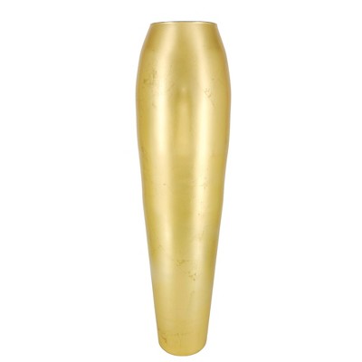 Slickblue 28" Tall Gold Oval Glass Vase, Hand Gilded Display Piece, Large Centerpiece for Floor or Table Decor