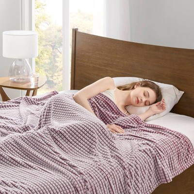 Madison Park Carved Print All Season Plush Soft Comfort Blanket