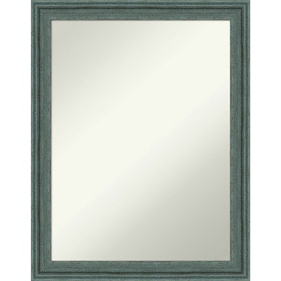 22"x28" Upcycled Wood Wall Mirror for Bathroom Sink, Teal/Gray - Amanti Art: Modern Rectangle, No Assembly
