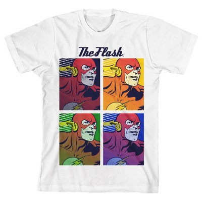 The Flash Pop Art Squares Boy's White T-shirt