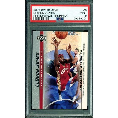 LeBron James Rookie Card 2003-04 Upper Deck Phenomenal Beginning #6 PSA 9