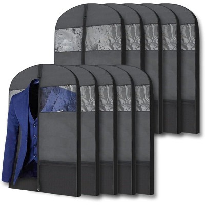 Plixio Gusseted Garment Bags Suit Bag for Travel and Clothing Storage of Dresses, Dress Shirts, Coats - (10 Pack: 43" x 24" x 3.4")
