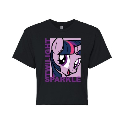 Women's - My Little Pony - Character Block Twilight Sparkle Cropped Graphic T-Shirt