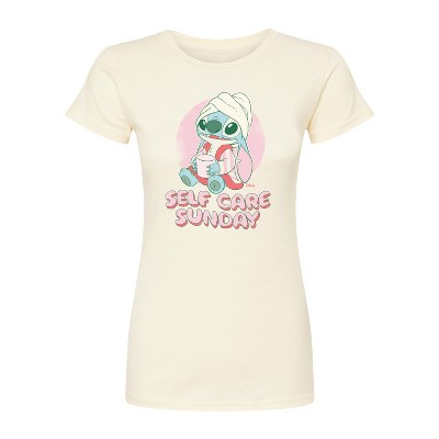Women's - Lilo and Stitch - Stitch Self Care Fitted Graphic T-Shirt