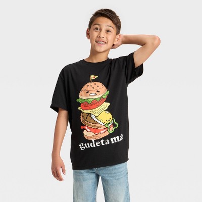 Boys' Gudetama Burger Oversized Short Sleeve Graphic T-Shirt - Black