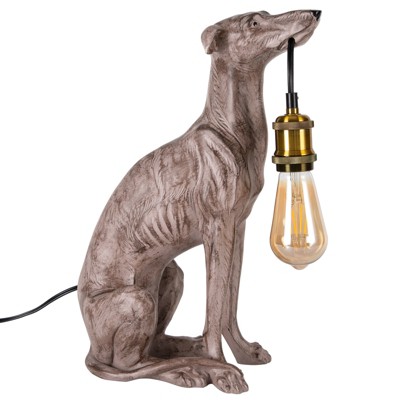 YIYIBYUS Brown Creative Resin Dog Design Bedside Lamp Table Lamp for Living Room