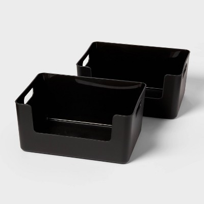 2pk Large Plastic Open Face Pantry Bin - Brightroom™