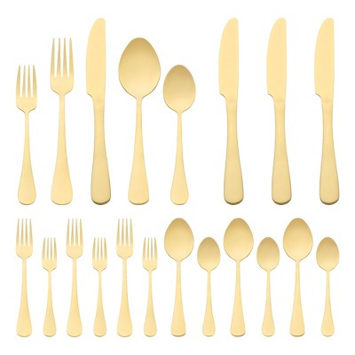REGALWOVEN 20 Piece Stainless Steel Mirror Polished Flatware Cutlery Set