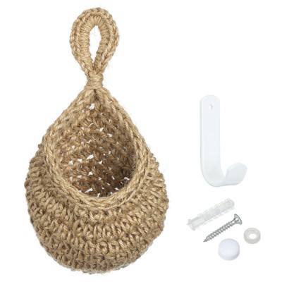 Unique Bargains Handmade Natural Durable Space-Saving Hanging Basket 1 Pcs