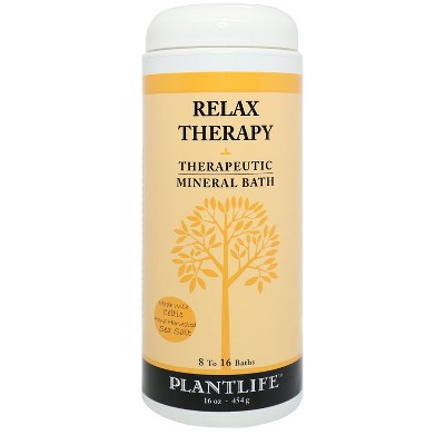Relax Bath Salt Soak 16oz | Calming Mineral Blend for Stress Relief & Relaxation | Natural Aromatherapy | Plantlife