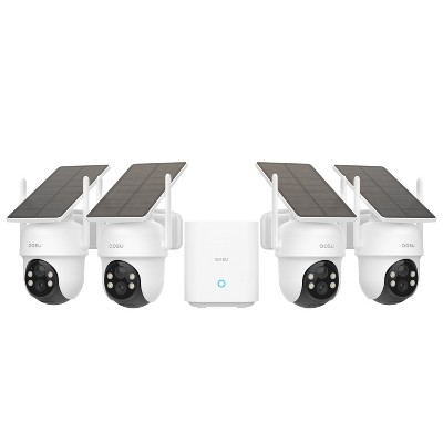aosu 2K QHD 3.0-MP Dual-Band Wi-Fi® Outdoor AI-Smart Solar Security Camera Kit with Panoramic PTZ, Auto-Tracking, and HomeBase Recorder