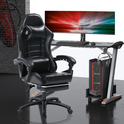 KTMBDW Gaming Chair, Computer Chair with Footrest and Lumbar Support,Height Adjustable Game Chair with 360°-Swivel Seat and Headrest for Office,Gaming