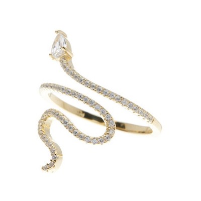 Adornia 14k Gold Plated Snake Crystal Ring
