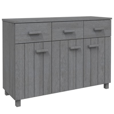 vidaXL Sideboard Bar Buffet Console Cabinet with Drawers HAMAR Solid Wood Pine - Dark Gray