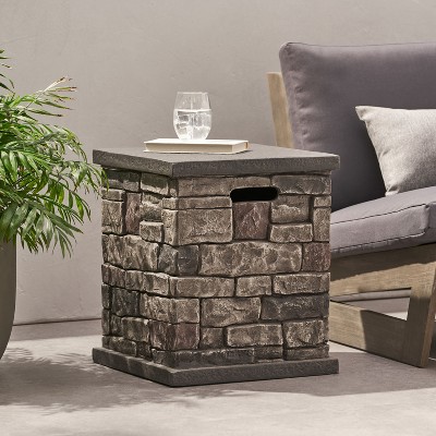 GDFStudio Troy Outdoor Lightweight Concrete Propane Tank Cover, Stone Finish
