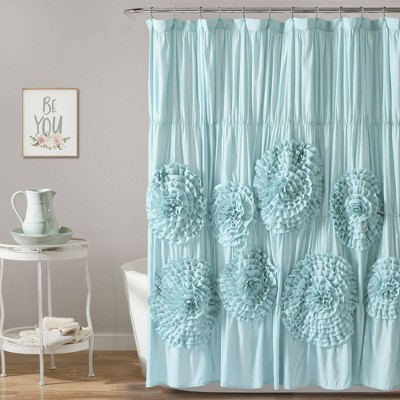 Serena Flower Texture Shower Curtain - Lush Décor
