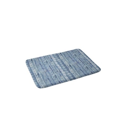 Schatzi Brown Modern Mudcloth Light Memory Foam Bath Rug Blue - Deny Designs: Geometric Microfiber, Machine Washable