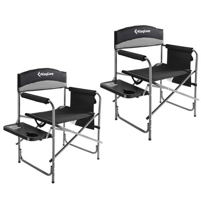 KingCamp Compact Camping Folding Chair with Side Table and Storage Pocket
