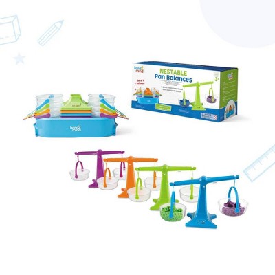 hand2mind Nestable Pan Balances Set: Preschool Math Learning Tool with Instruction Guide & Plastic Material