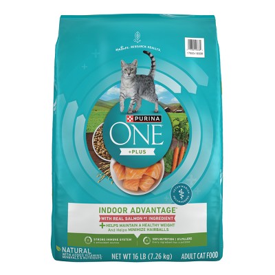 Purina ONE Indoor Advantage Healthy Weight Natural Fish, Seafood and Salmon Flavor Dry Cat Food - 16lbs