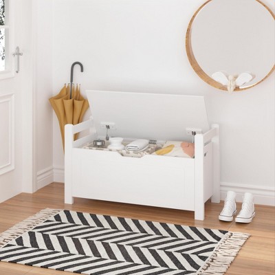 KWPZQEB Wooden Toy Box/Bench, Kids Toy Box with Safety Hinged Lid, Large Storage Cabinet with Flip-Top Lid, Toy Storage Trunk for Playroom