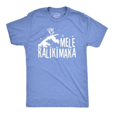 Mens Mele Kalikimaka T Shirt Funny Surfing Hawaiian Christmas Santa Tee - Crazy Dog Men's T Shirt Gift For Christmas