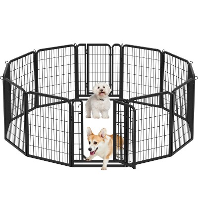 Yaheetech 12 Panels Dog Playpen Metal Pet Playpen, Black