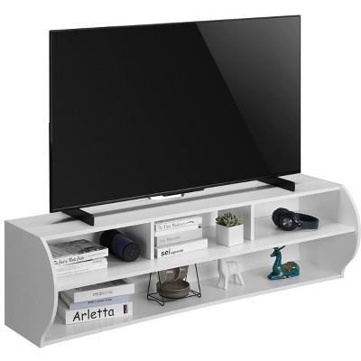 Wall Mounted TV Stand With Shelves