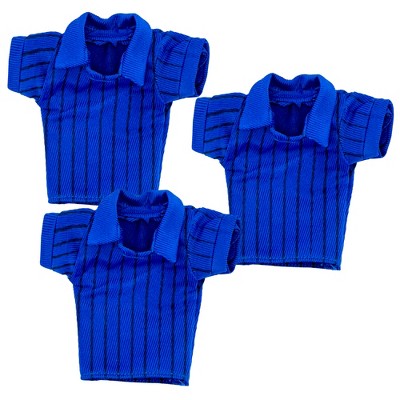 Set of 3 Cloth Dark Blue Referee Shirts for WWE & AEW Wrestling Action Figures