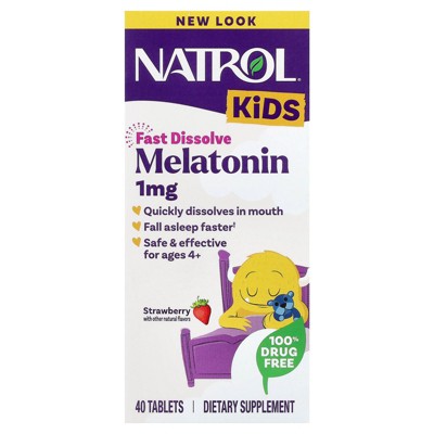 Natrol Kids, Melatonin, Ages 4+, Strawberry, 40 Tablets