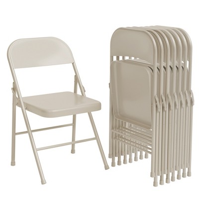 All-Steel Folding Chairs with Backrest, Heavy Duty Metal Foldable Dining Chair Set, Hold Up to 350 LBS, Portable Chair for Indoor & Outdoor Events