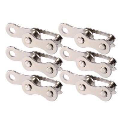 Unique Bargains Bike Single Speed Chain Master Link Connectors Silver Tone 6 Pairs