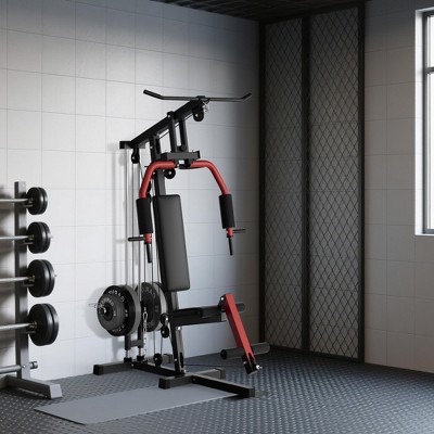 Multifunctional Workout Equipment for Body Training ,Home Gym Machine with Chest Press, Pulldown, Leg Extension and Cable System