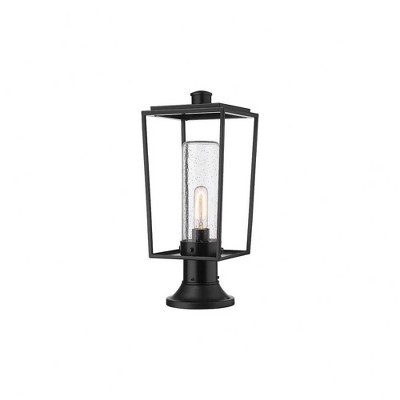 Sheridan Outdoor Pier Mounted Fixture - Black Steel, 1-Light, Dimmable, Wet Rated, 100W