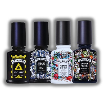Poo-Pourri Exclusive 4 piece Variety Pack Set - Includes Heavy Doody, Royal Flush, Ship Happens, & Trap a Crap