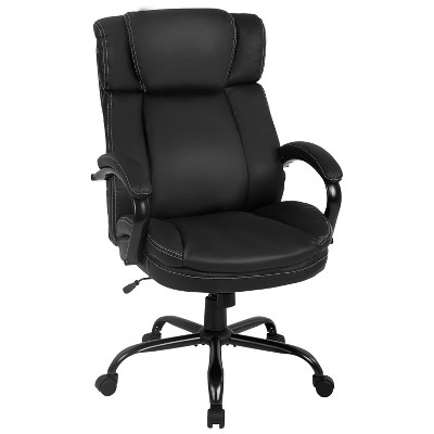 FDW Big and Tall Ergonomic Executive Office Chair 500lbs with Rolling Swivel Lumbar Support Adjustable Headrest for Heavy People, Black