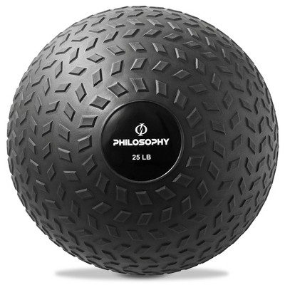 Philosophy Gym Slam Ball - Weighted Fitness Medicine Ball with Easy Grip Tread