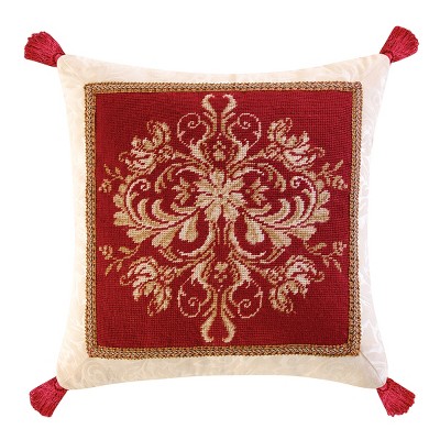 C&F Home Colonial Williamsburg Windsor Berry Needlepoint Accent Pillow