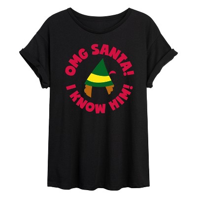 Women's - ELF - Christmas Family Set Omg Santa Oversized Graphic T-Shirt