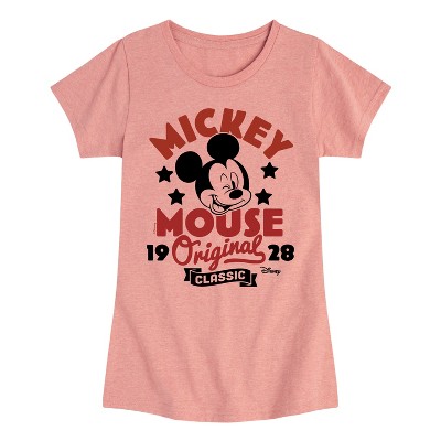 Girls' - Disney - Mickey Mouse Fitted Short Sleeve Graphic T-Shirt