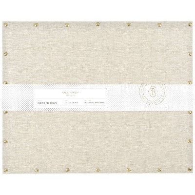Sugar Paper Essentials 16"x20" Fabric Pin Board: Wall Mount Bulletin Board, Flax Beige, Corrugated Fiberboard