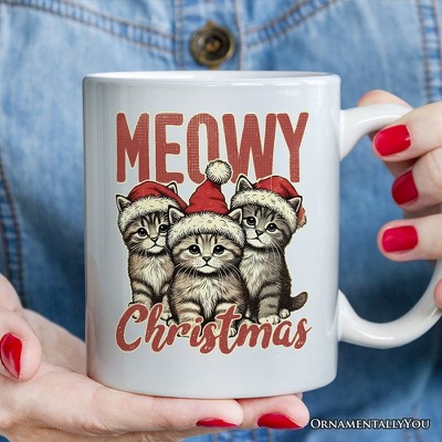 Cute Meowy Christmas Mug, Baby Cat Lover Gift (Non-Custom Only)| OrnamentallyYou
