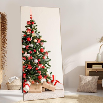 Full Length Mirror, Oversized Full-Body Hanging or Leaning Rectangle Mirror, Aluminum Alloy Thin Frame Floor Mirror for Bedroom, Living/Dressing