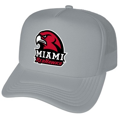 Miami University (Oh) Primary Logo Foam Trucker Cap Grey Os
