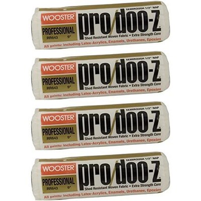 Wooster Genuine 9" Pro/Doo-Z 1/2" Nap 4-Pack Roller Cover - RR643-9-4PK