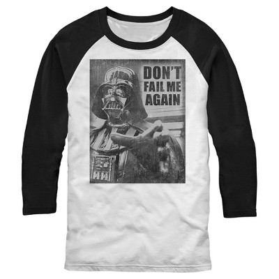 Men's Star Wars Don't Fail Me Again Baseball Tee
