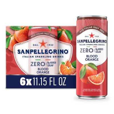 Sanpellegrino Zero Blood Orange Italian Sparkling Beverage - 6pk/11.15 fl oz Cans