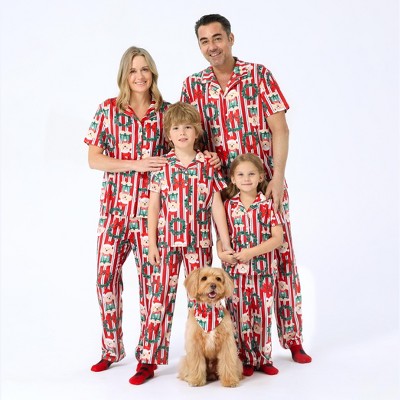 PATPAT Christmas Matching Family Pajamas Set Christmas Doggy Print Red PJS Red