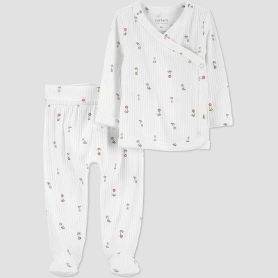 Carter's Just One You® Baby Girls' 2pc Ivory Floral Cardigan Set